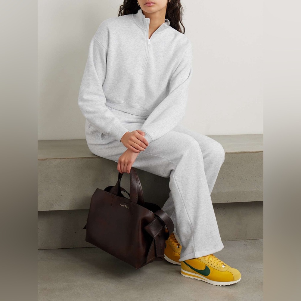 SKIMS Light Gray Quarter-Zip Sweatshirt